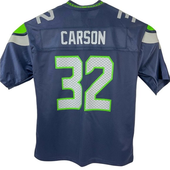 NFL Pro Line Jersey Sz Large Seattle Seahawks Chris Carson #32 Dark Navy Nwot - Picture 3 of 9